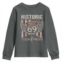 Historic Route 69 Highway Road Youth Sweatshirt Americana Vintage USA Flag