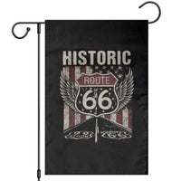 Historic Route Highway 66 Garden Flag Vintage American Flag
