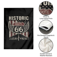 Historic Route Highway 66 Garden Flag Vintage American Flag