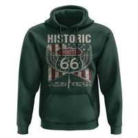 Historic Route Highway 66 Hoodie Vintage American Flag