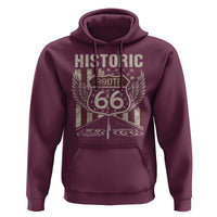 Historic Route Highway 66 Hoodie Vintage American Flag