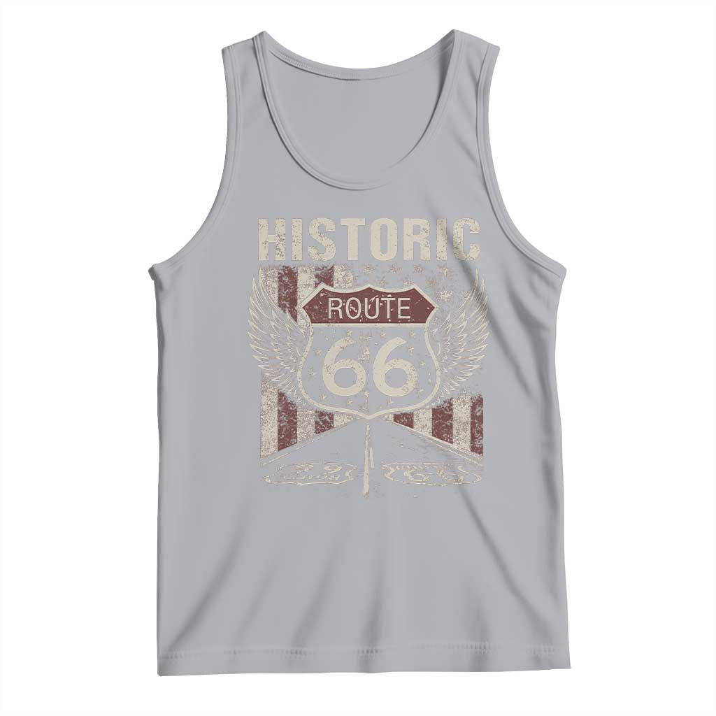 Historic Route Highway 66 Tank Top Vintage American Flag