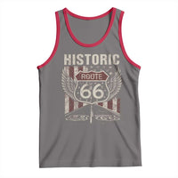 Historic Route Highway 66 Tank Top Vintage American Flag