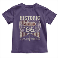 Historic Route Highway 66 Toddler T Shirt Vintage American Flag