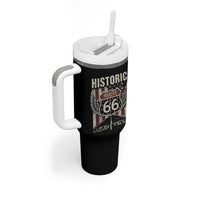 Historic Route Highway 66 Tumbler With Handle Vintage American Flag