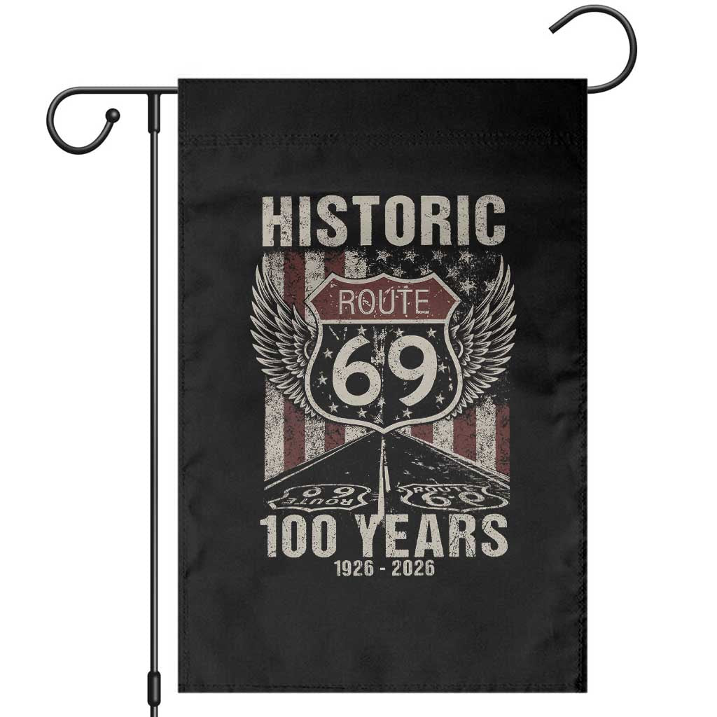 Historic US Route 69 100 Years Anniversary Garden Flag Highway Road Sign Wings Vintage American Flag