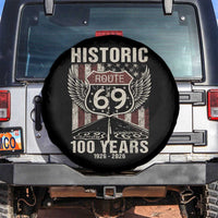 Historic US Route 69 100 Years Anniversary Spare Tire Cover Highway Road Sign Wings Vintage American Flag
