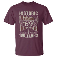 Historic US Route 69 100 Years Anniversary T Shirt Highway Road Sign Wings Vintage American Flag
