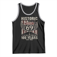 Historic US Route 69 100 Years Anniversary Tank Top Highway Road Sign Wings Vintage American Flag