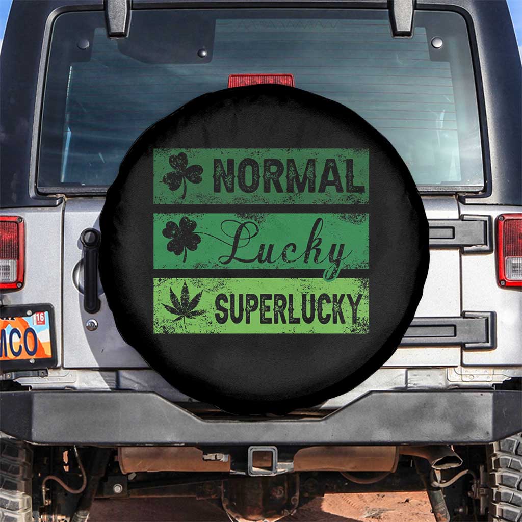 Funny St Patrick's Day Cannabis Weed Spare Tire Cover Normal Shamrock Lucky Clover Super Lucky Weed