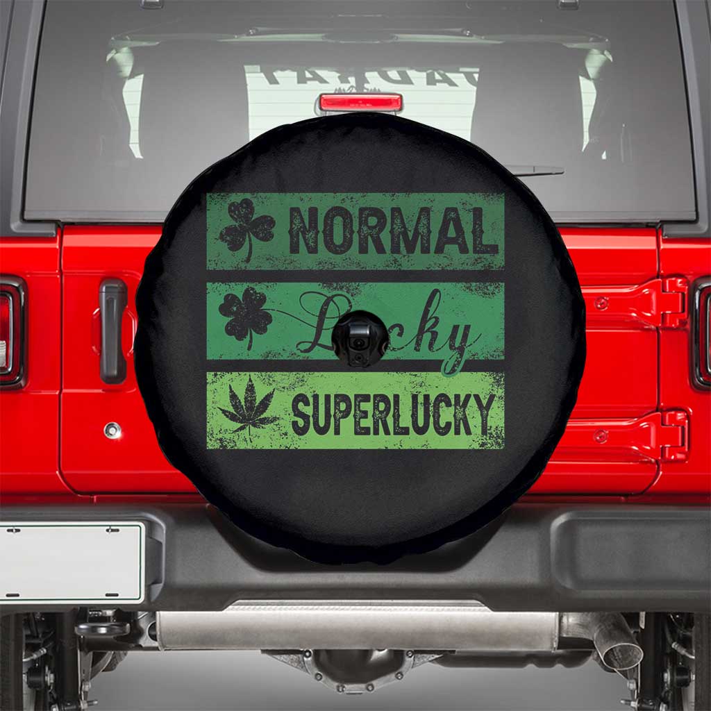 Funny St Patrick's Day Cannabis Weed Spare Tire Cover Normal Shamrock Lucky Clover Super Lucky Weed