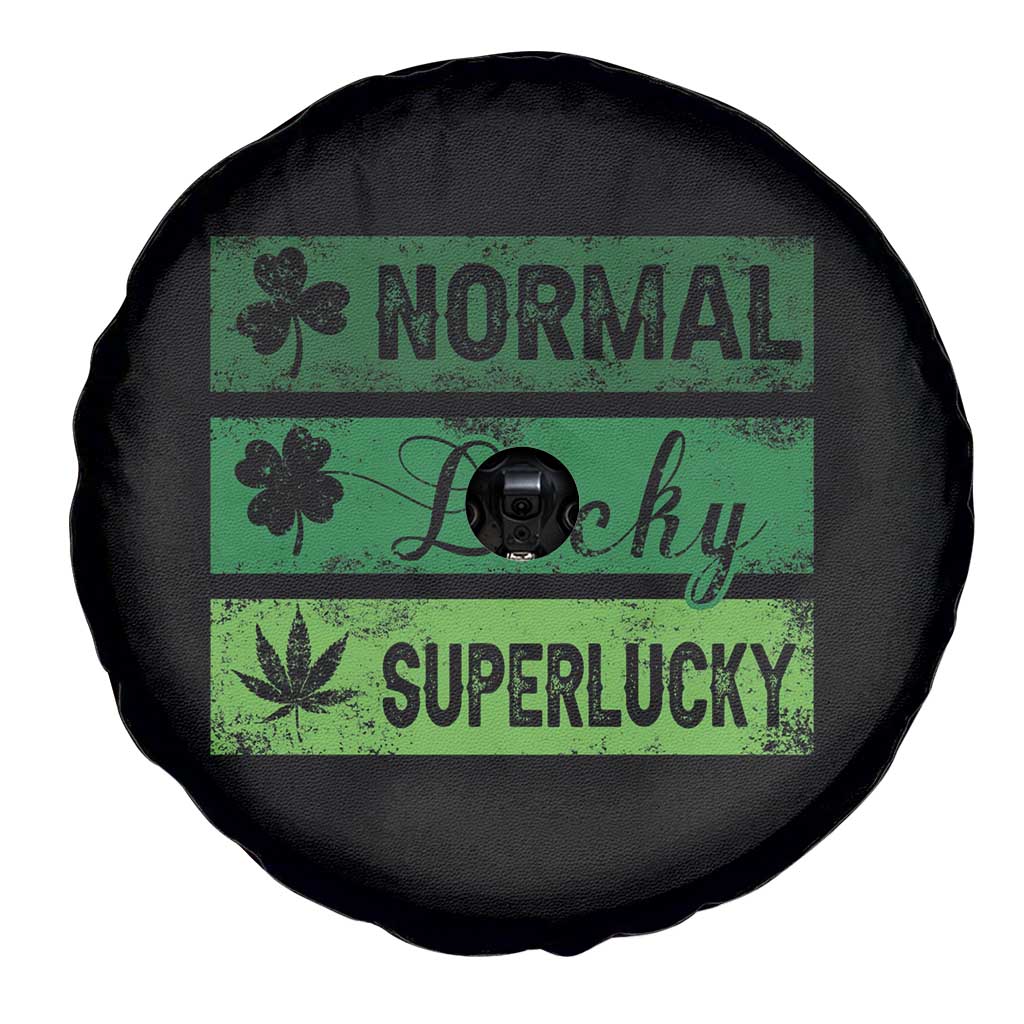Funny St Patrick's Day Cannabis Weed Spare Tire Cover Normal Shamrock Lucky Clover Super Lucky Weed