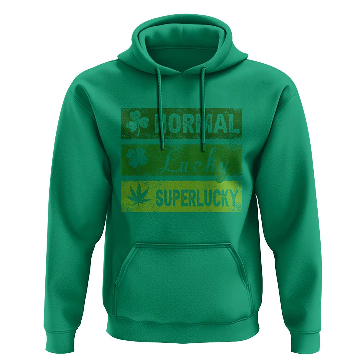 Funny St Patrick's Day Cannabis Weed Hoodie Normal Shamrock Lucky Clover Super Lucky Weed