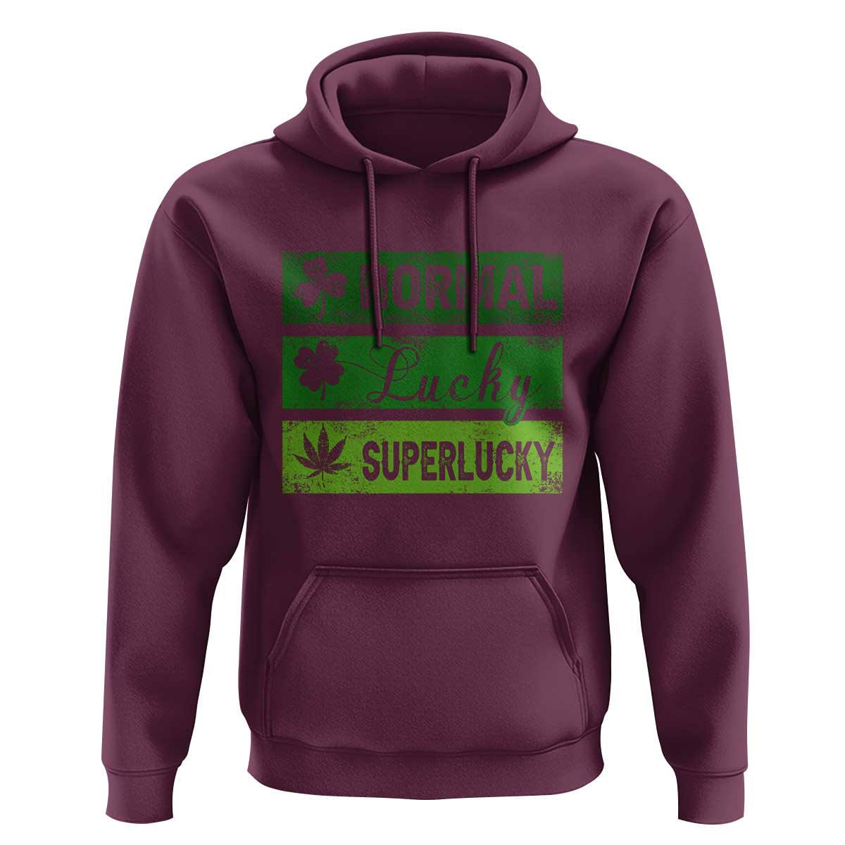 Funny St Patrick's Day Cannabis Weed Hoodie Normal Shamrock Lucky Clover Super Lucky Weed