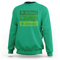 Funny St Patrick's Day Cannabis Weed Sweatshirt Normal Shamrock Lucky Clover Super Lucky Weed