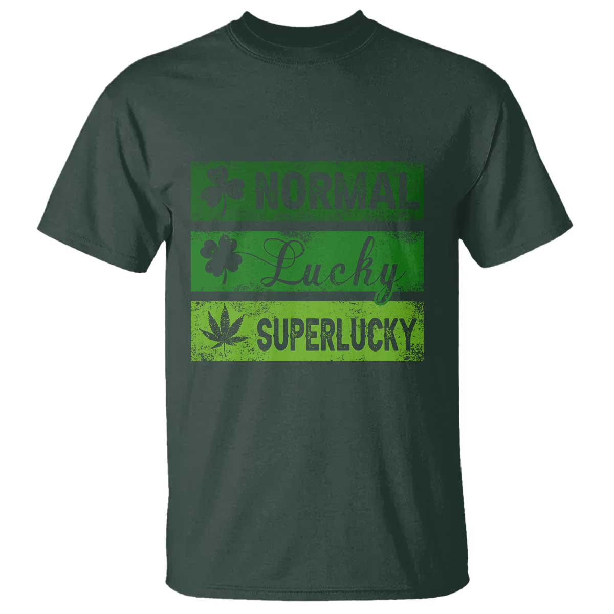 Funny St Patrick's Day Cannabis Weed T Shirt Normal Shamrock Lucky Clover Super Lucky Weed