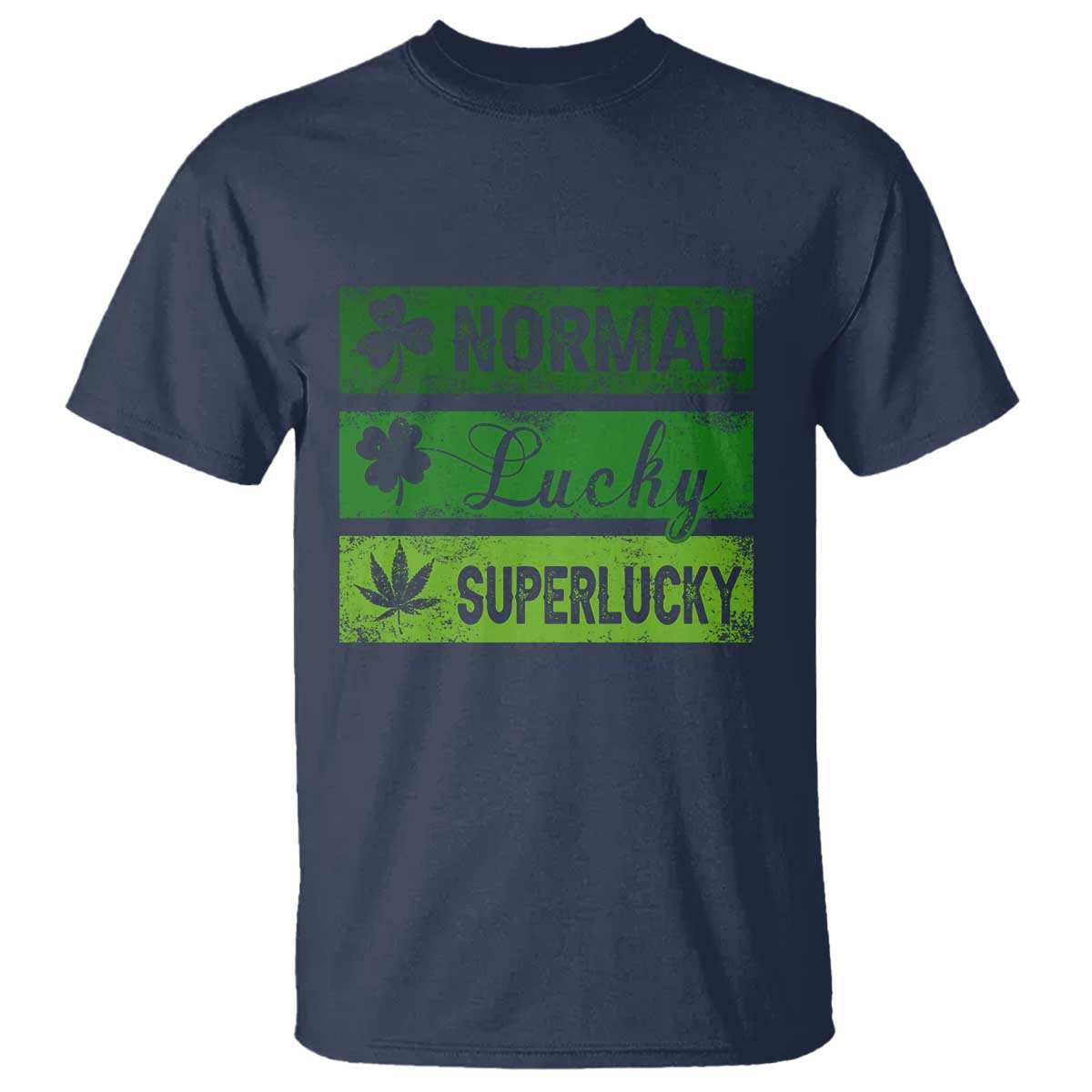 Funny St Patrick's Day Cannabis Weed T Shirt Normal Shamrock Lucky Clover Super Lucky Weed
