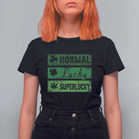 Funny St Patrick's Day Cannabis Weed T Shirt For Women Normal Shamrock Lucky Clover Super Lucky Weed