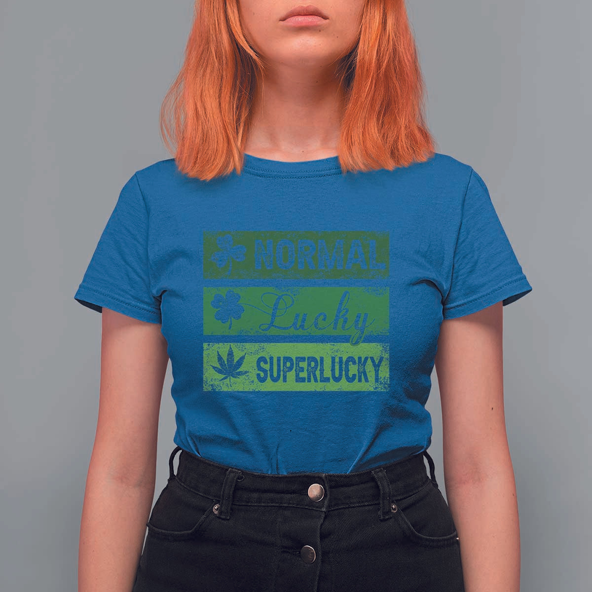 Funny St Patrick's Day Cannabis Weed T Shirt For Women Normal Shamrock Lucky Clover Super Lucky Weed