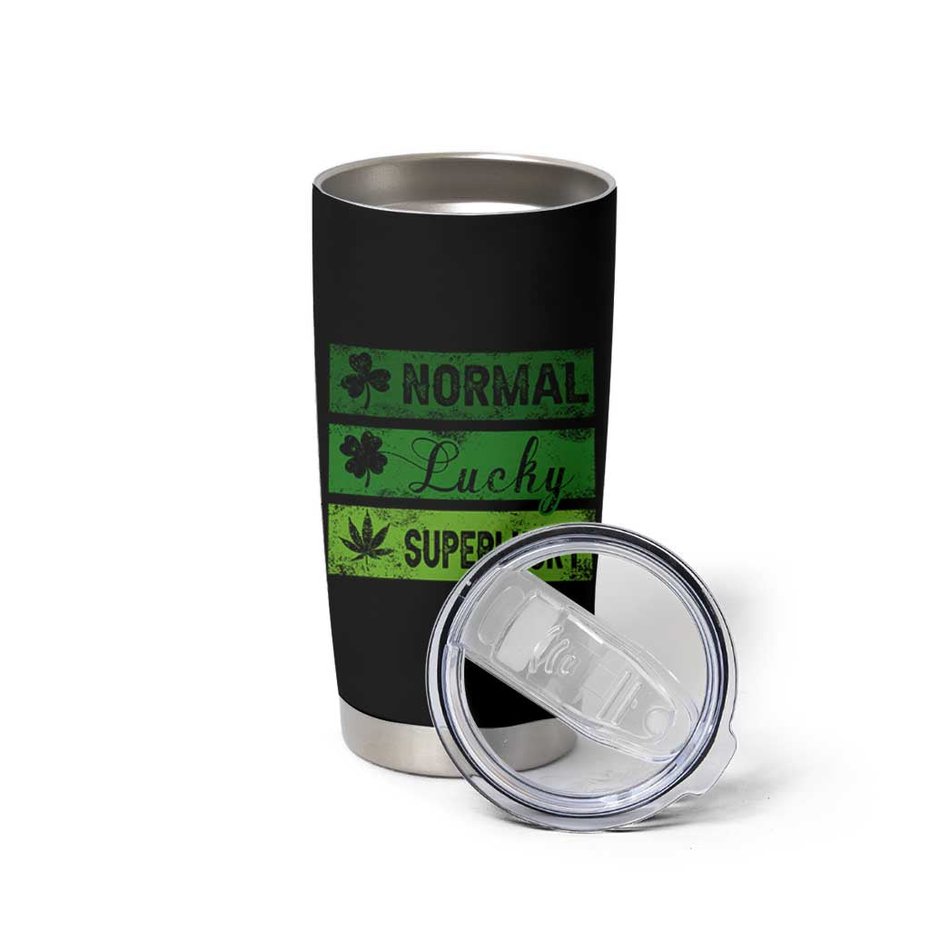 Funny St Patrick's Day Cannabis Weed Tumbler Cup Normal Shamrock Lucky Clover Super Lucky Weed