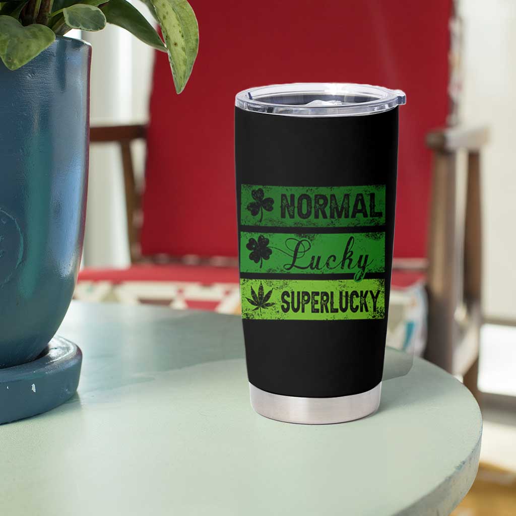 Funny St Patrick's Day Cannabis Weed Tumbler Cup Normal Shamrock Lucky Clover Super Lucky Weed