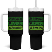 Funny St Patrick's Day Cannabis Weed Tumbler With Handle Normal Shamrock Lucky Clover Super Lucky Weed