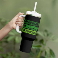 Funny St Patrick's Day Cannabis Weed Tumbler With Handle Normal Shamrock Lucky Clover Super Lucky Weed