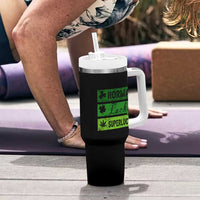Funny St Patrick's Day Cannabis Weed Tumbler With Handle Normal Shamrock Lucky Clover Super Lucky Weed