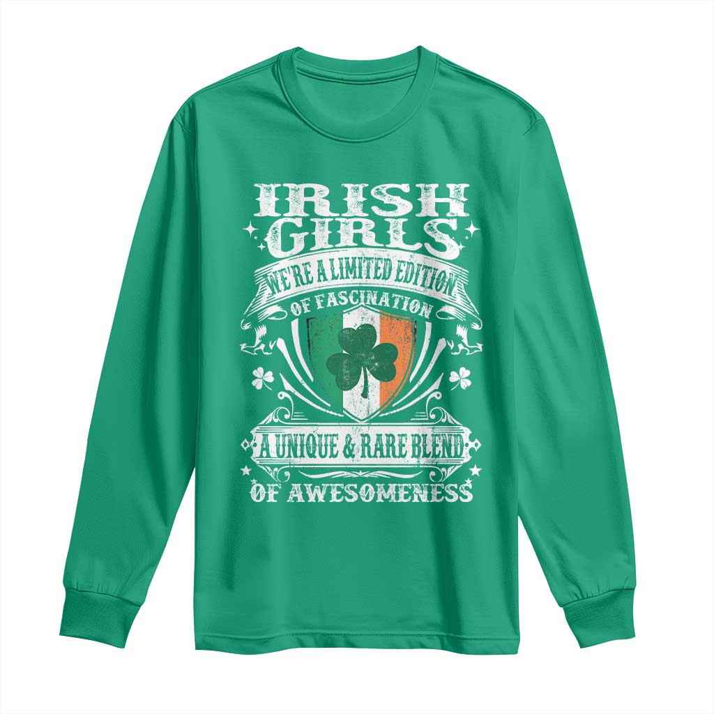 Funny Irish Girls Long Sleeve Shirt We're A Limited Edition Of Fascination Irish Pride Shamrock