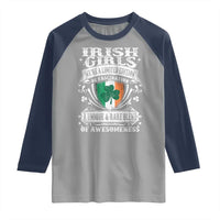 Funny Irish Girls Raglan Shirt We're A Limited Edition Of Fascination Irish Pride Shamrock