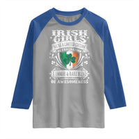 Funny Irish Girls Raglan Shirt We're A Limited Edition Of Fascination Irish Pride Shamrock