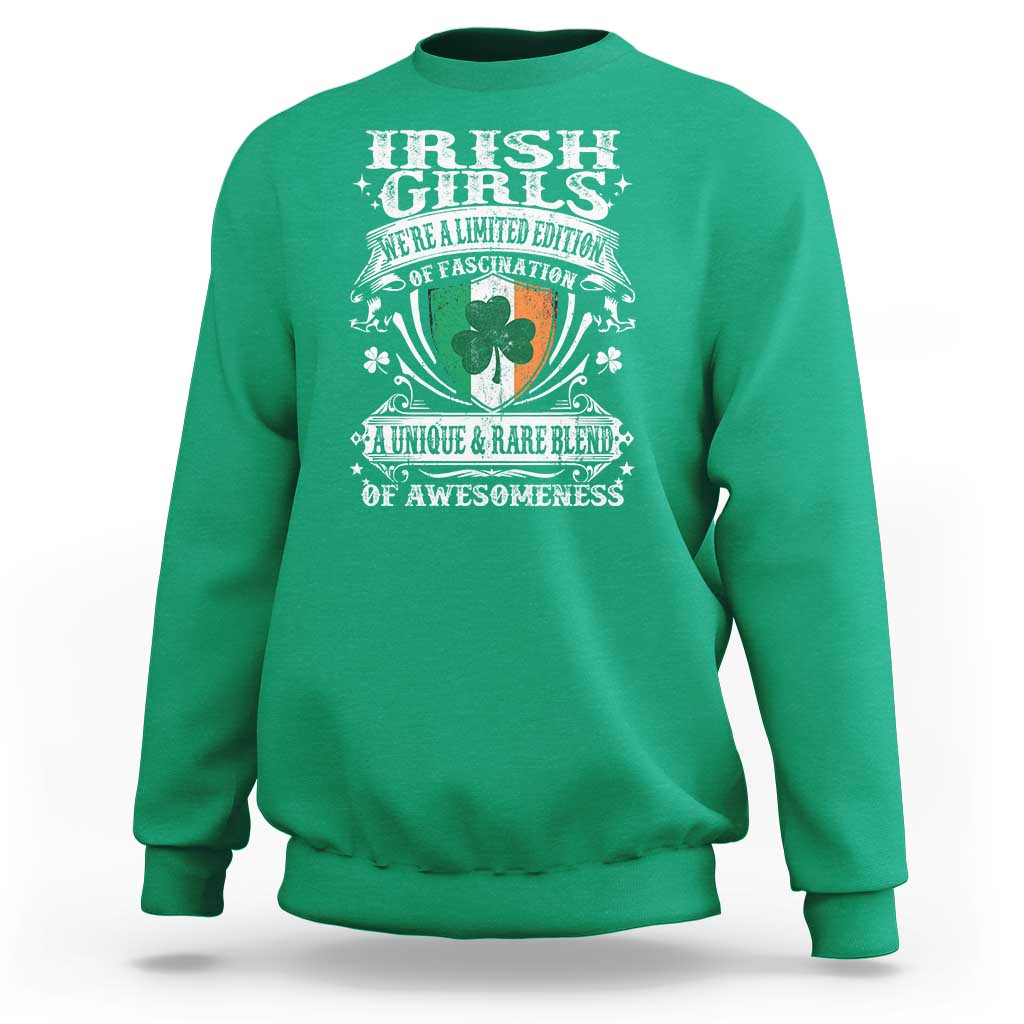 Funny Irish Girls Sweatshirt We're A Limited Edition Of Fascination Irish Pride Shamrock