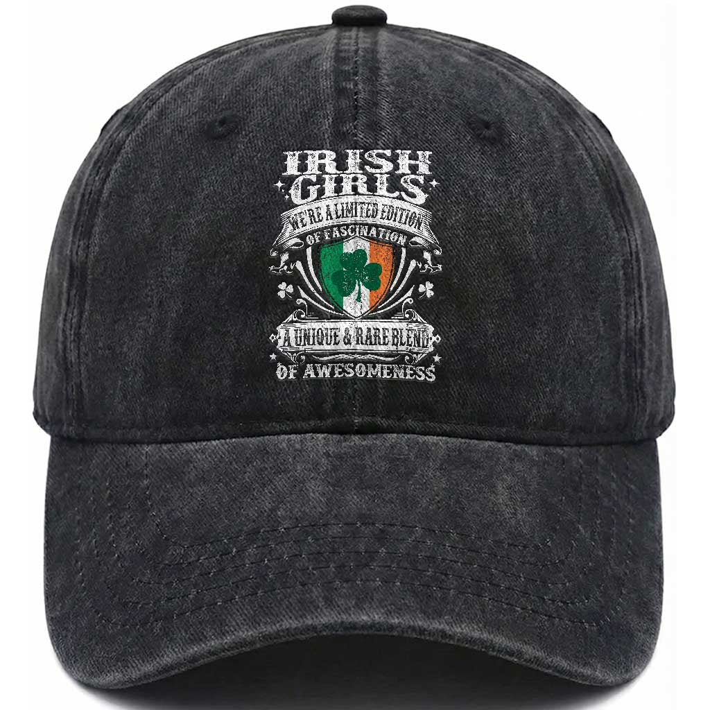 Funny Irish Girls Washed Cotton Baseball Cap We're A Limited Edition Of Fascination Irish Pride Shamrock