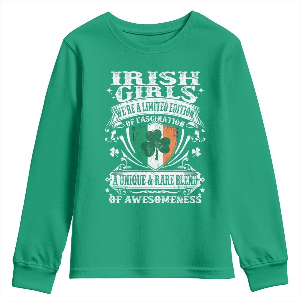 Funny Irish Girls Youth Sweatshirt We're A Limited Edition Of Fascination Irish Pride Shamrock