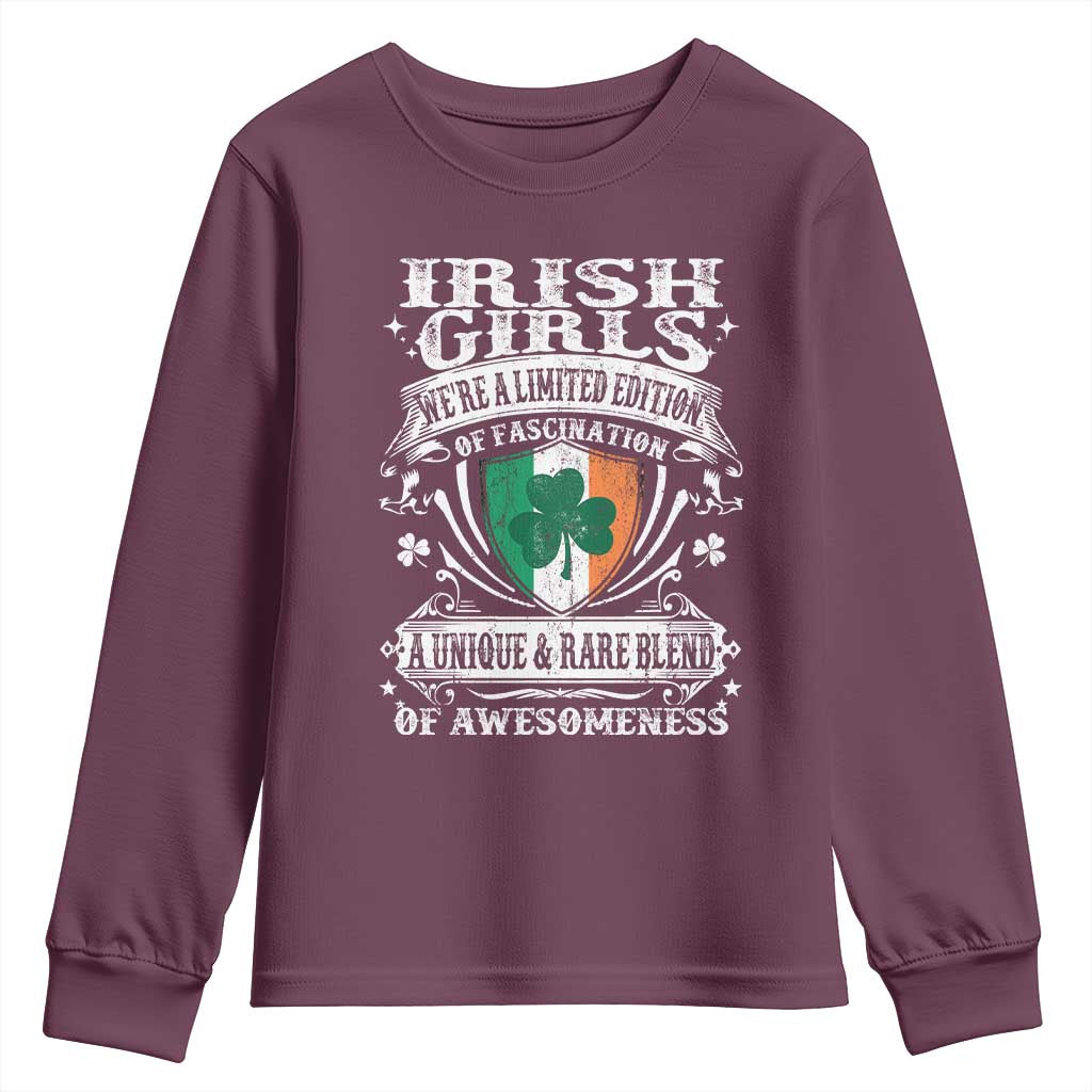 Funny Irish Girls Youth Sweatshirt We're A Limited Edition Of Fascination Irish Pride Shamrock