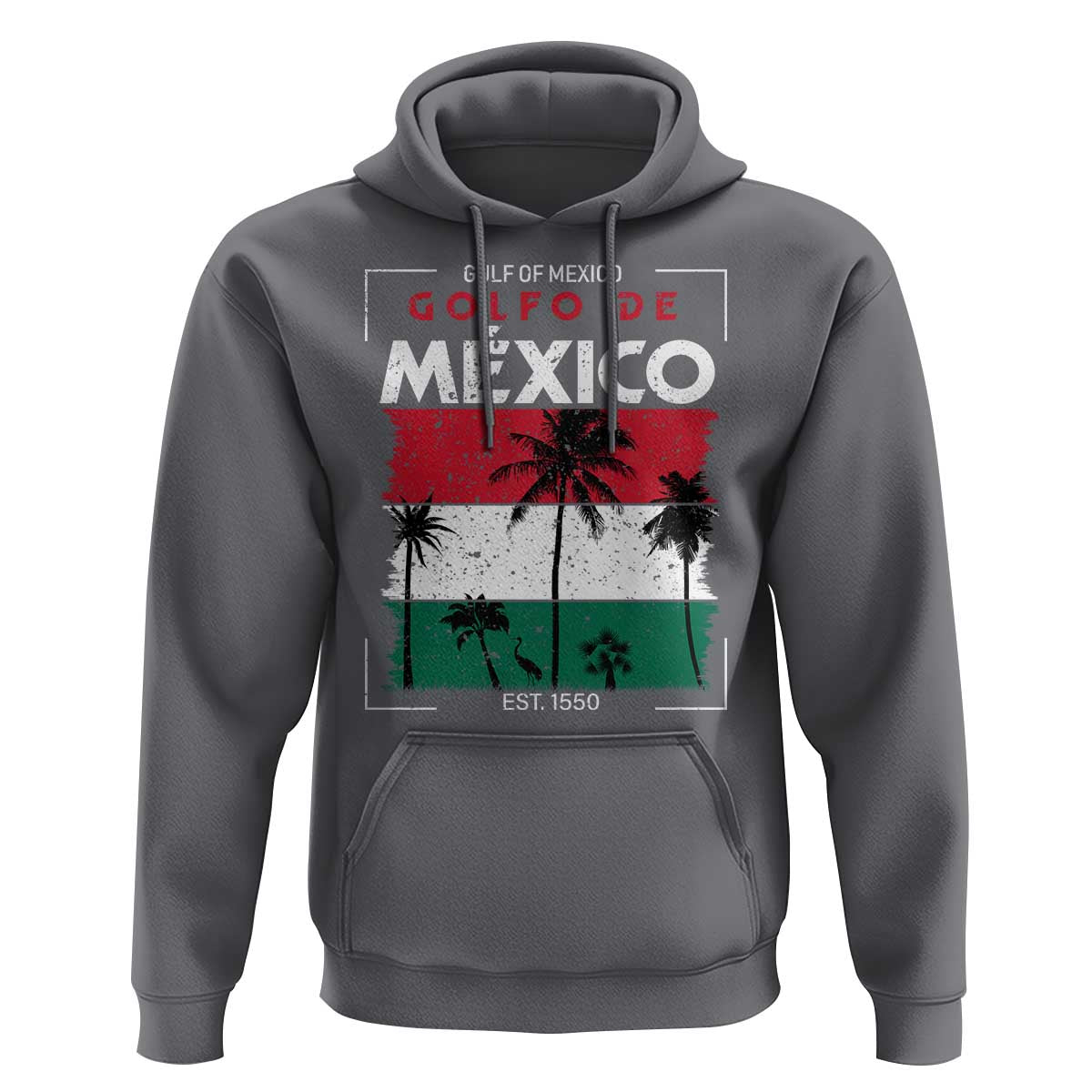 Golfo De Mexico EST 1550 Hoodie Vintage Mexican Flag Palm Tree