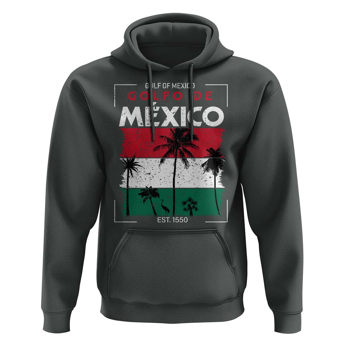Golfo De Mexico EST 1550 Hoodie Vintage Mexican Flag Palm Tree