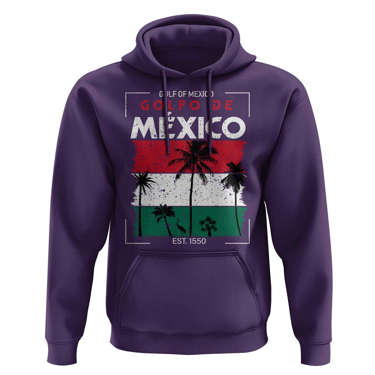 Golfo De Mexico EST 1550 Hoodie Vintage Mexican Flag Palm Tree