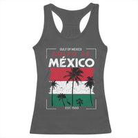 Golfo De Mexico EST 1550 Racerback Tank Top Vintage Mexican Flag Palm Tree