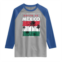 Golfo De Mexico EST 1550 Raglan Shirt Vintage Mexican Flag Palm Tree
