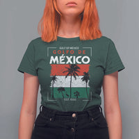 Golfo De Mexico EST 1550 T Shirt For Women Vintage Mexican Flag Palm Tree