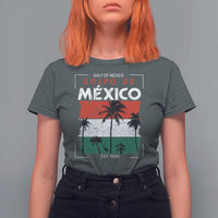 Golfo De Mexico EST 1550 T Shirt For Women Vintage Mexican Flag Palm Tree
