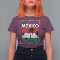 Golfo De Mexico EST 1550 T Shirt For Women Vintage Mexican Flag Palm Tree