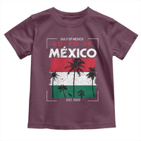 Golfo De Mexico EST 1550 Toddler T Shirt Vintage Mexican Flag Palm Tree