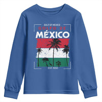 Golfo De Mexico EST 1550 Youth Sweatshirt Vintage Mexican Flag Palm Tree