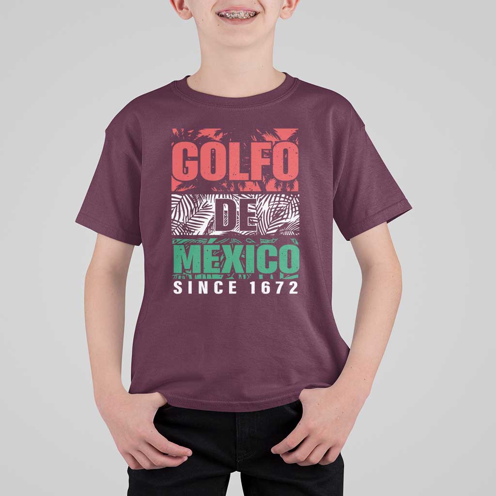 Gulf Of Mexico El Golfo De México T Shirt For Kid Beach Palm Tree