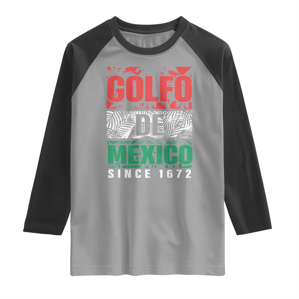 Gulf Of Mexico El Golfo De México Raglan Shirt Beach Palm Tree