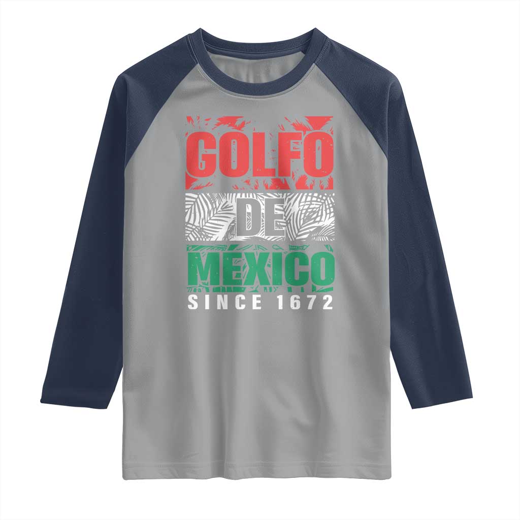Gulf Of Mexico El Golfo De México Raglan Shirt Beach Palm Tree