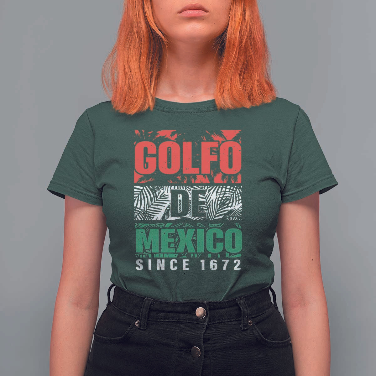Gulf Of Mexico El Golfo De México T Shirt For Women Beach Palm Tree