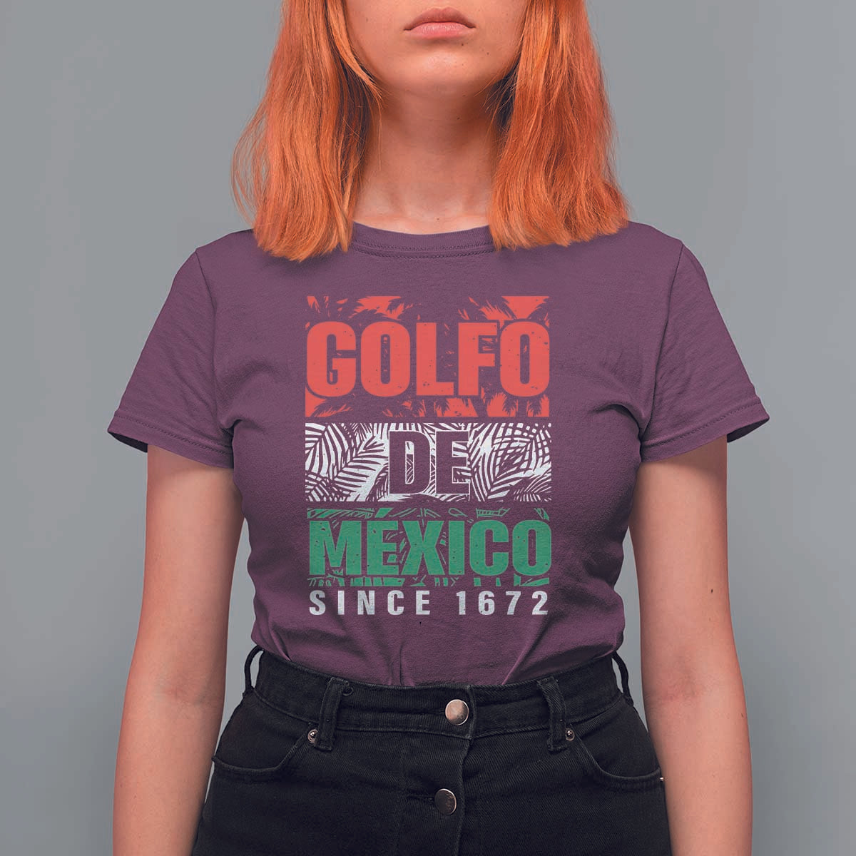 Gulf Of Mexico El Golfo De México T Shirt For Women Beach Palm Tree